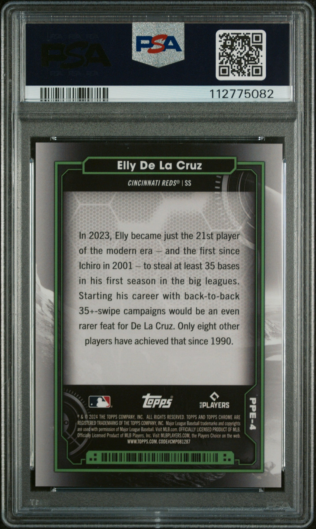 2024 Topps Chrome Cosmic Planetary Pursuit Earth Elly De La Cruz #4 PSA 10