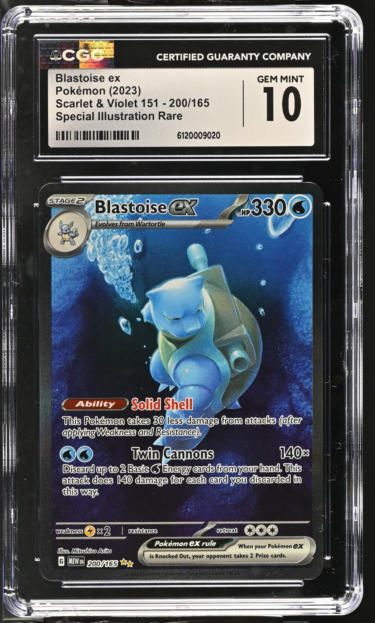 2023 Pokemon #200/165 Blastoise ex Scarlet & Violet 151 CGC 10