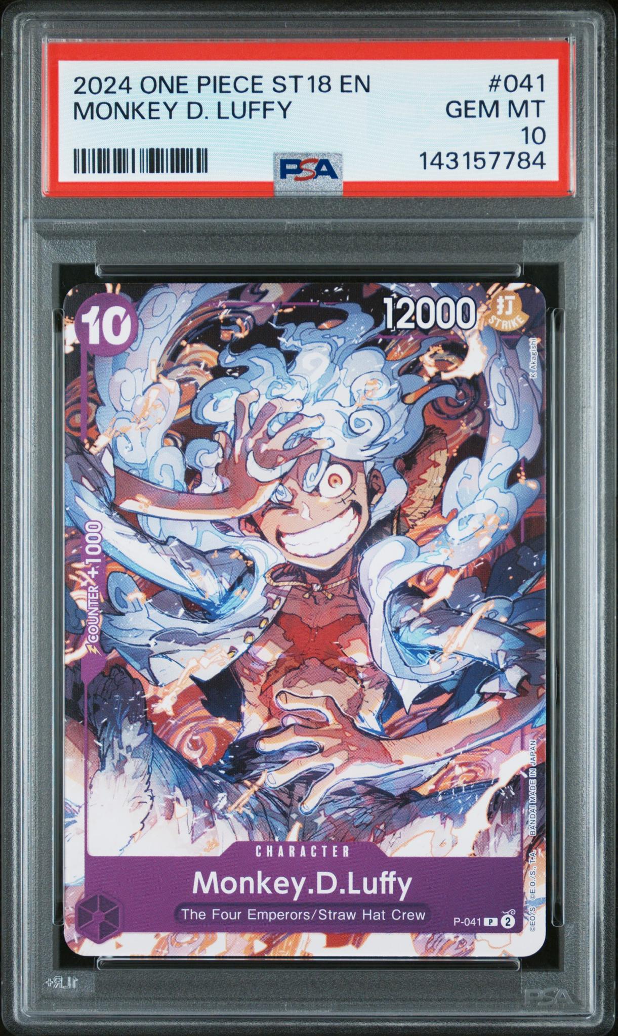 2024 One Piece Starter Deck-Purple Monkey D. Luffy Monkey D. Luffy #41 /41 PSA 10