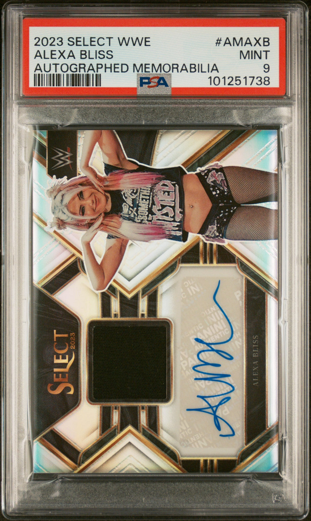 2023 Panini Select WWE Autographed Memorabilia Alexa Bliss #AMAXB /49 PSA 9