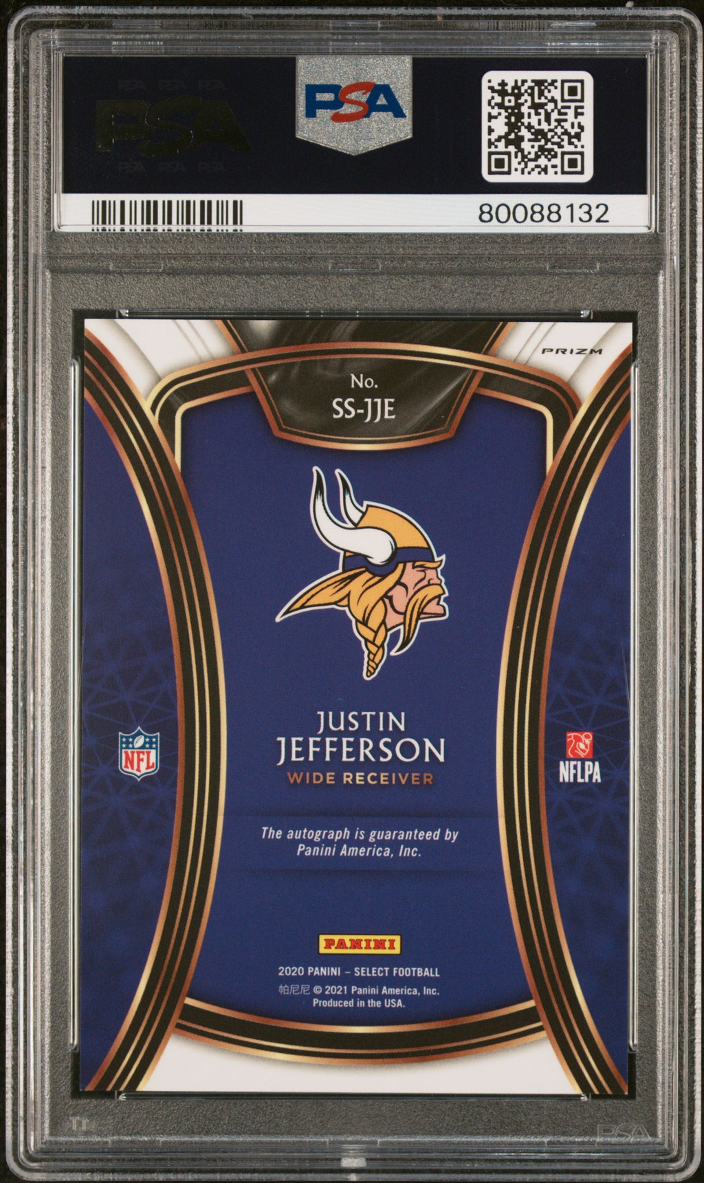 2020 Panini Select Signatures Prizm Justin Jefferson #9 PSA 10