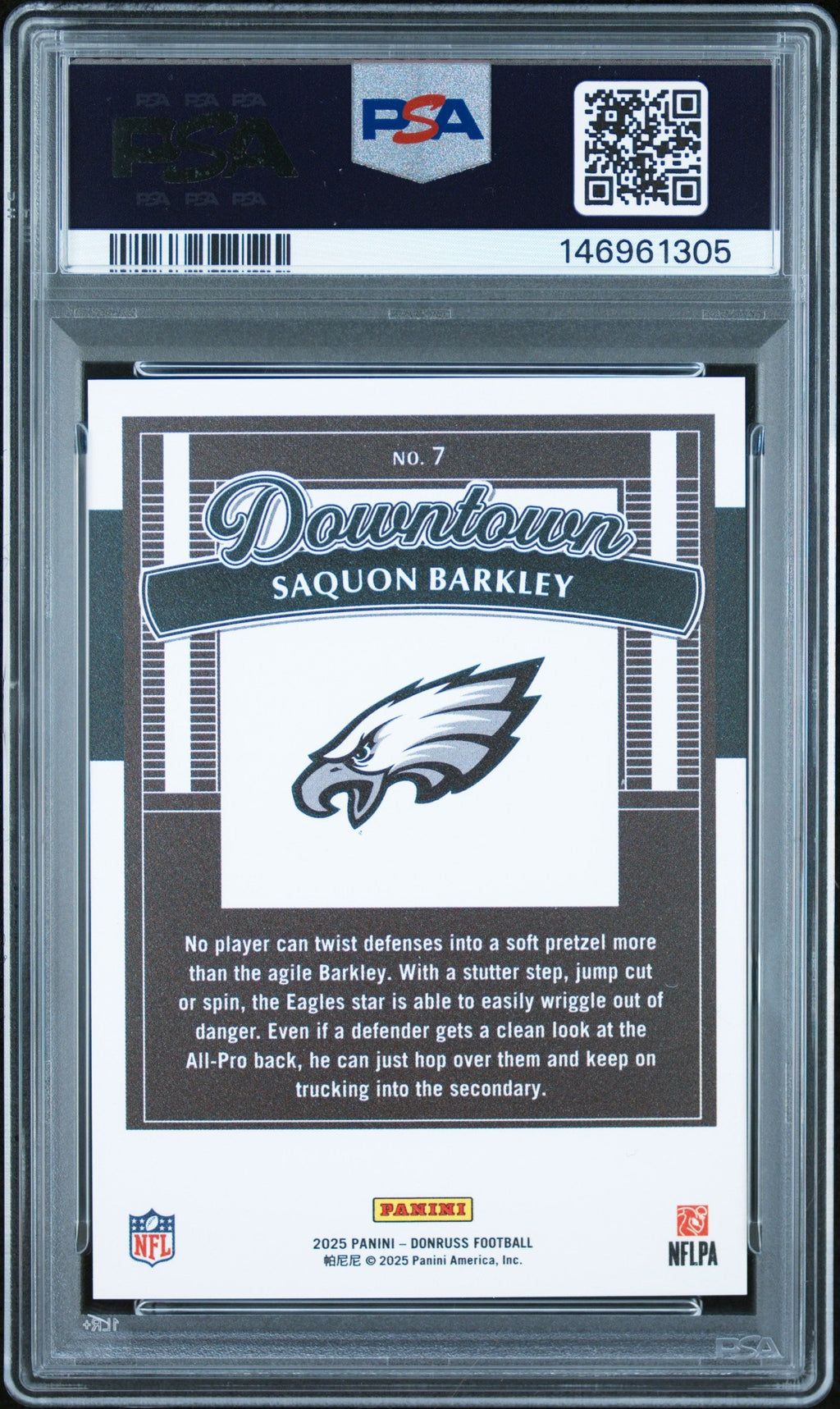 2025 Donruss Downtown Saquon Barkley #7 PSA 10