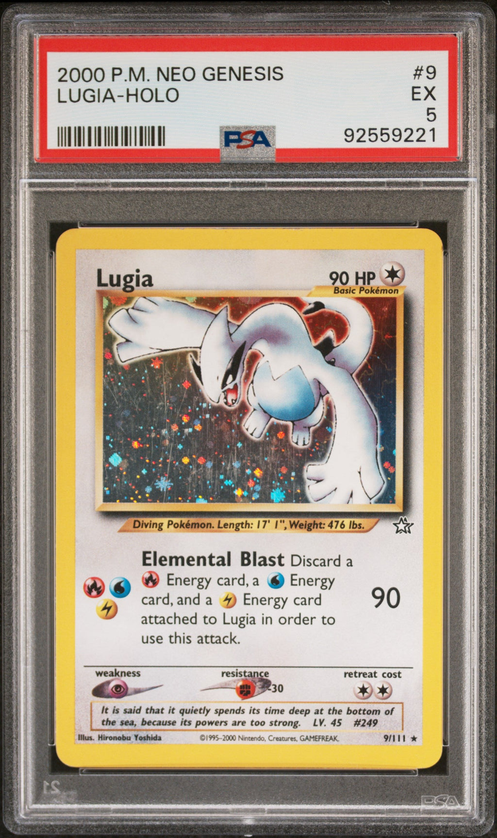 2000 Pokemon Neo Genesis Holo Lugia #9 PSA 5