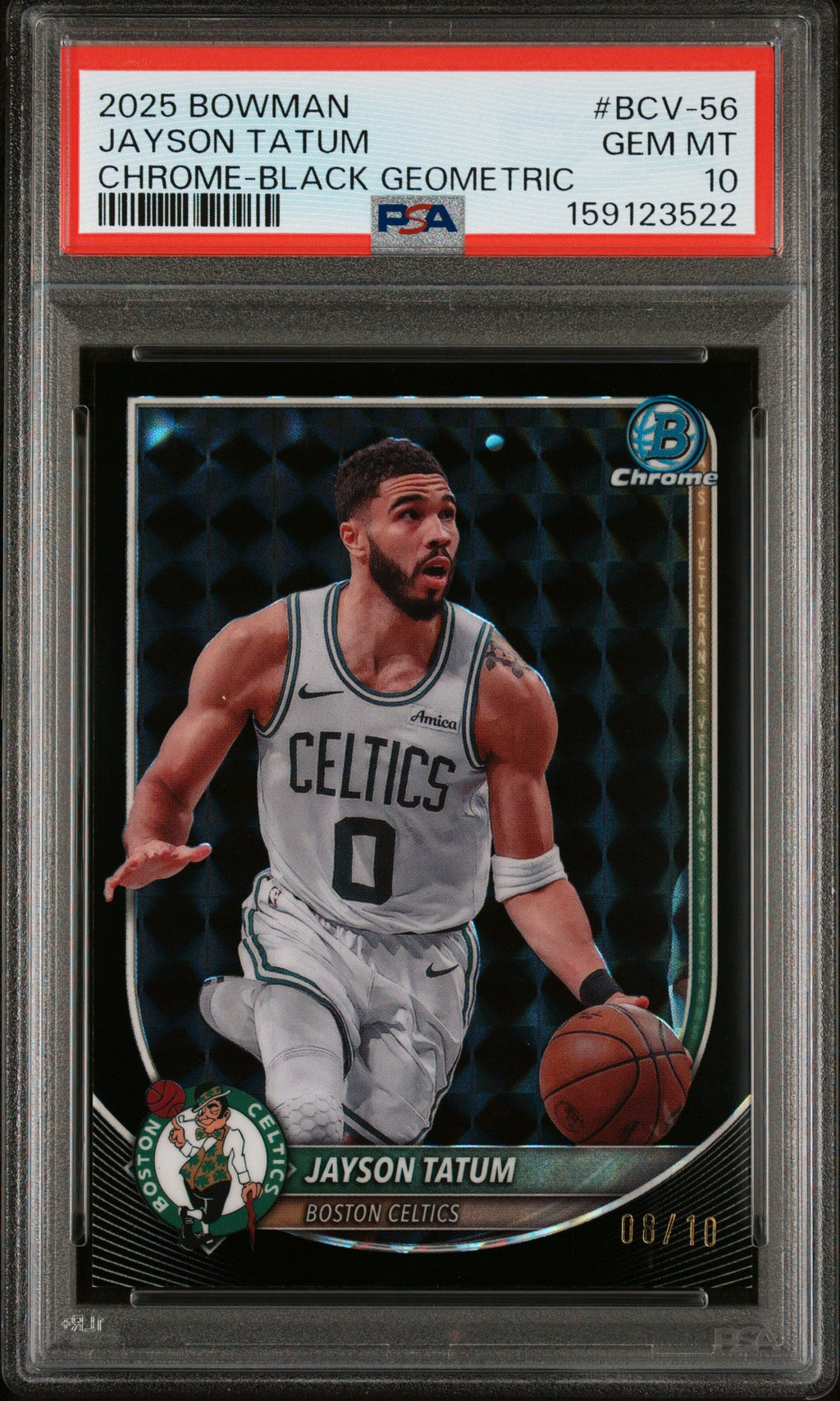 2025 Bowman Chrome-Black Geometric Jayson Tatum #BCV-56 /10 PSA 10