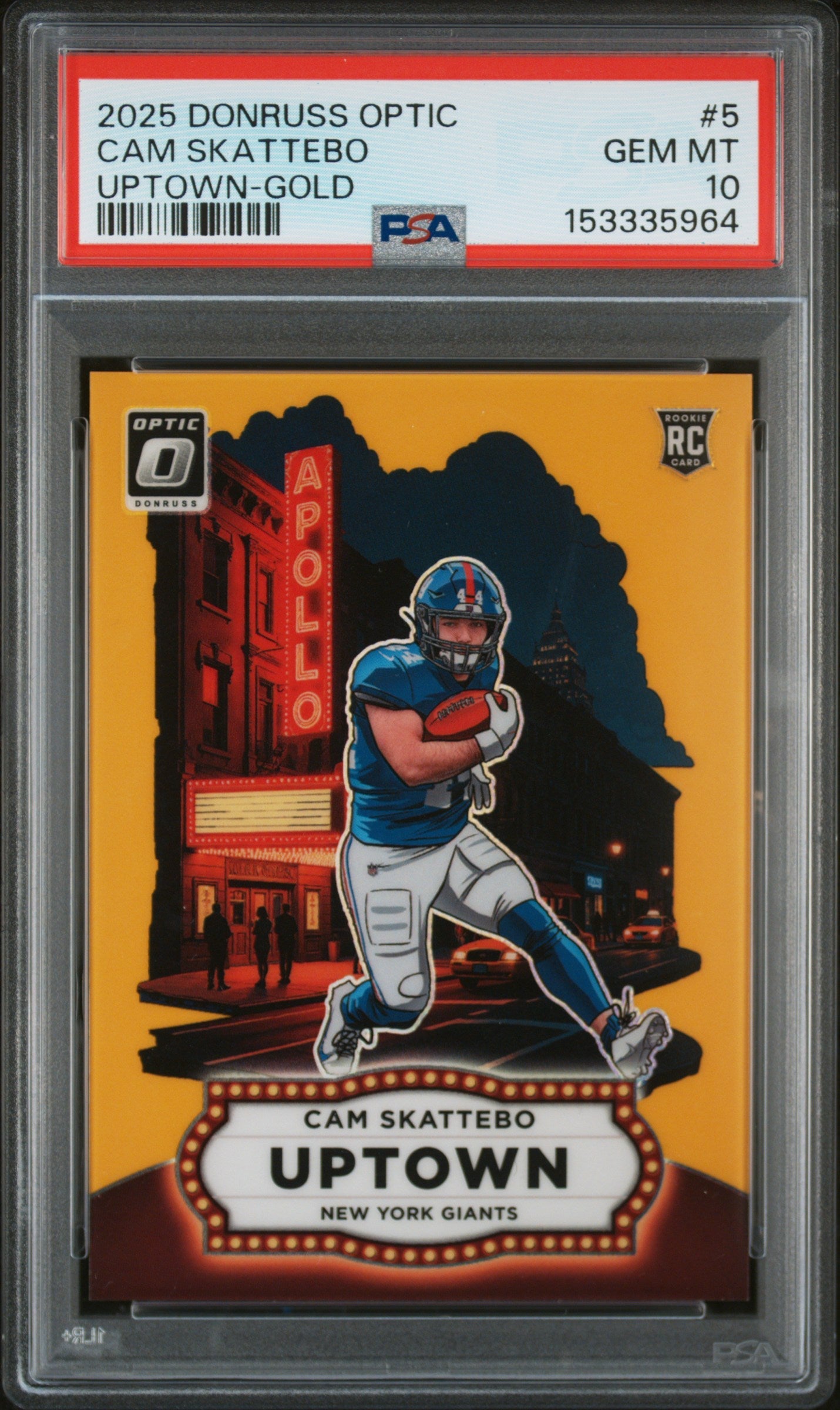 2025 Panini Donruss Optic Uptown Gold Cam Skattebo #5 /10 PSA 10