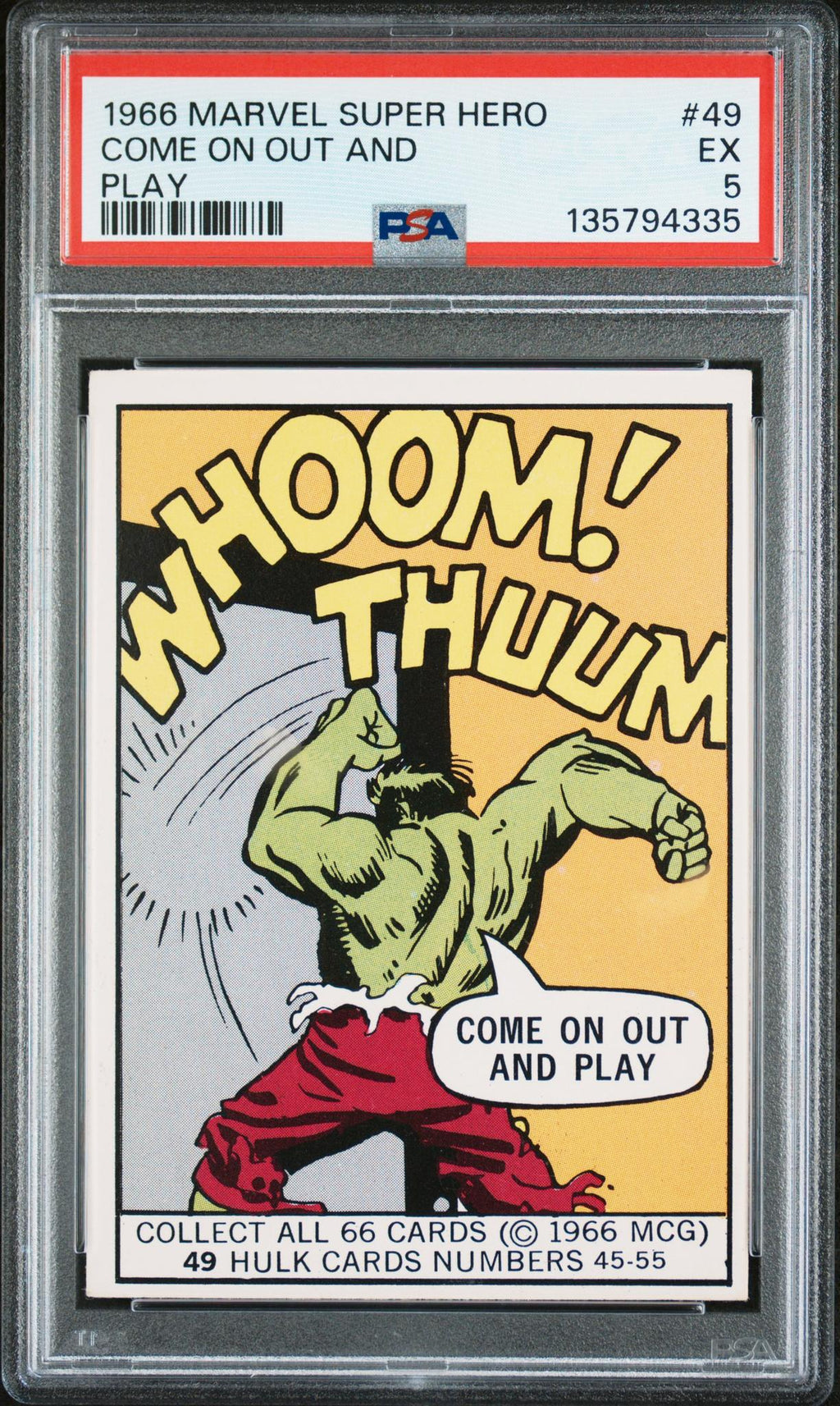 1966 Marvel Super Heroes Come On Out and Play #49 PSA 5