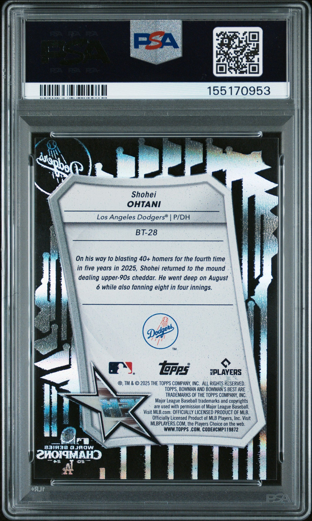 2025 Bowman's Best Best Tek Shohei Ohtani #BT-28 /99 PSA 9