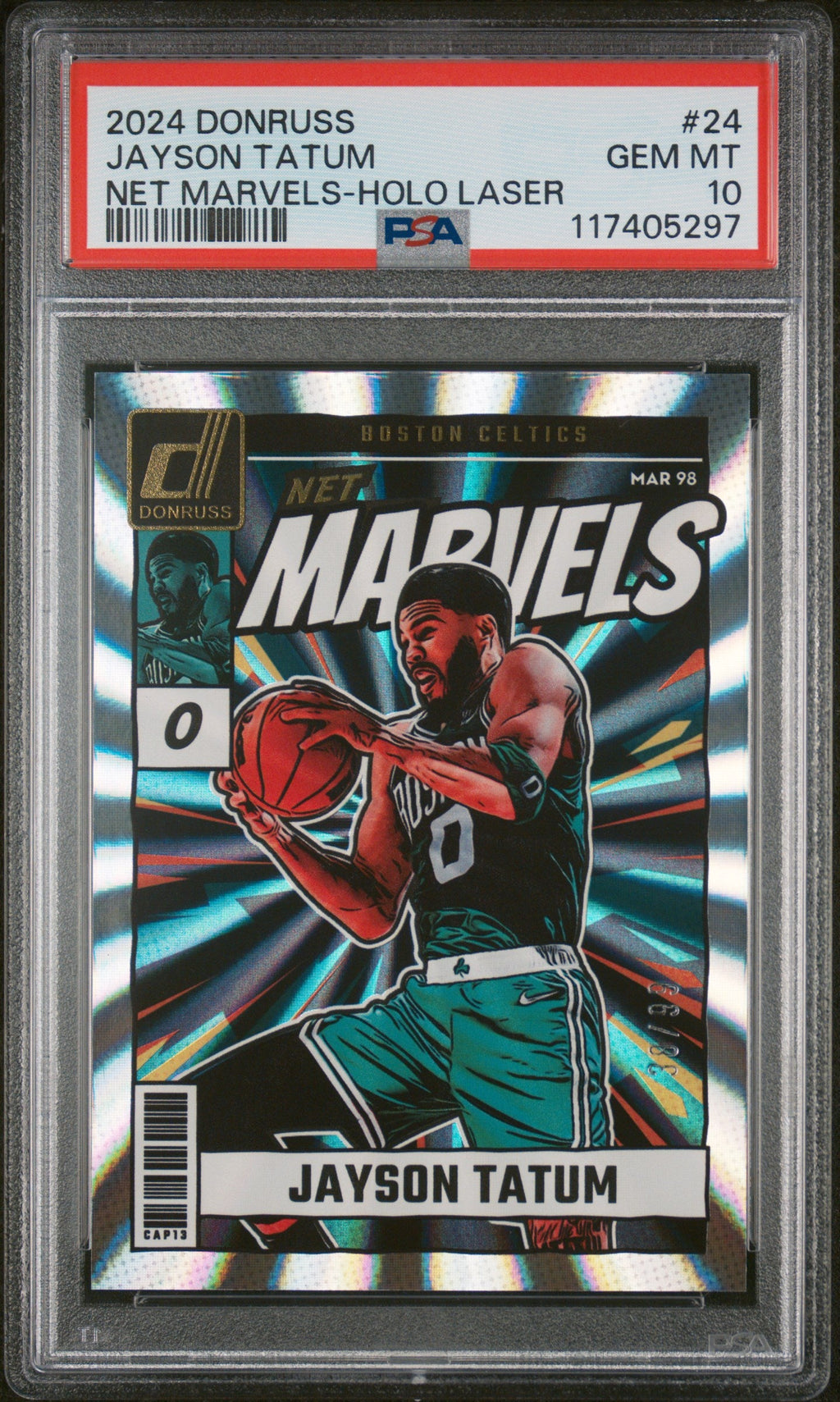 2024 Panini Donruss Net Marvels Holo Laser Jayson Tatum #24 PSA 10