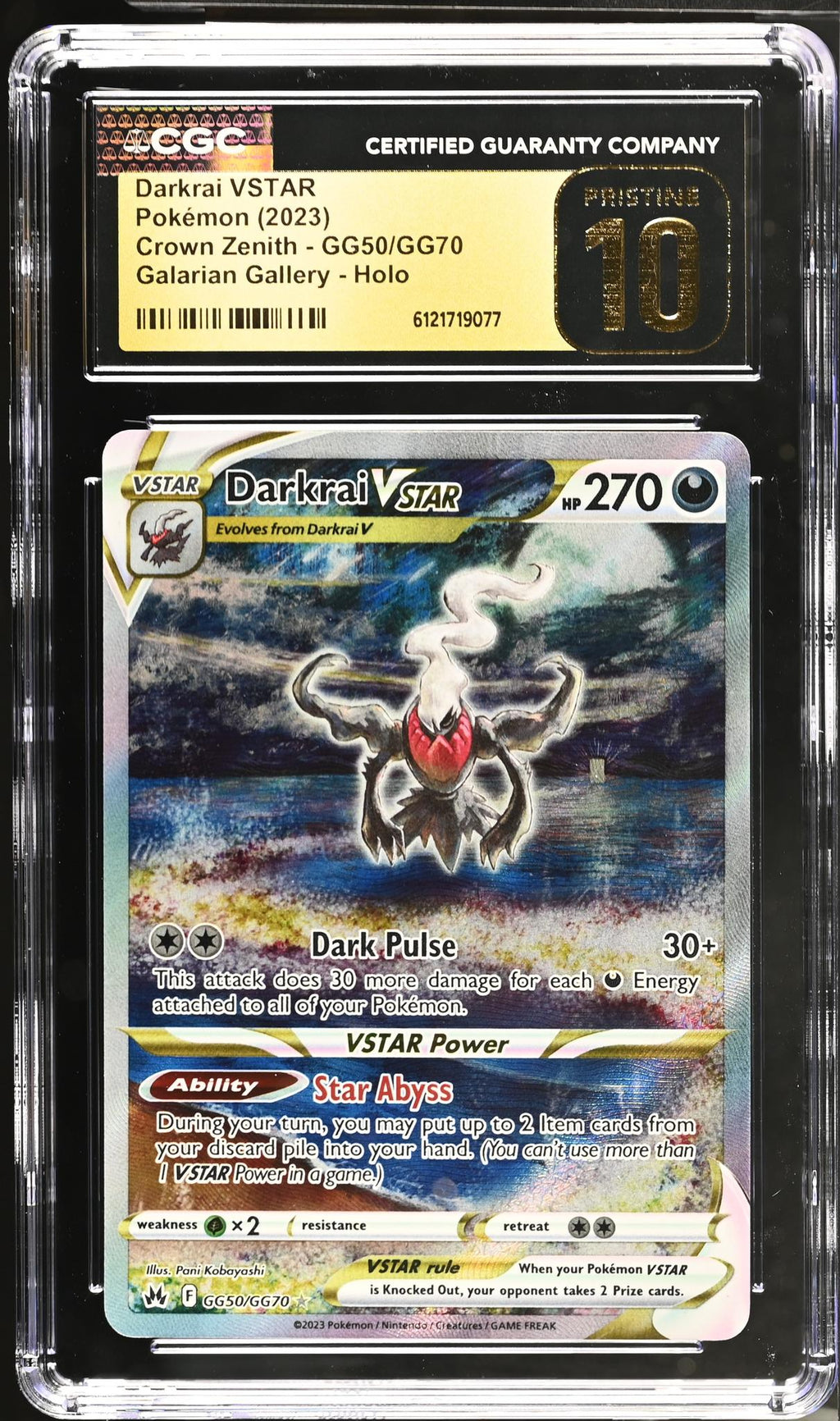 2023 Pokemon #GG50/GG70 Darkrai VSTAR Galarian Gallery CGC 10