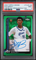 2025 Topps Chrome Rookie Autograph Green Refractor Ace Bailey #TCAR-AB /99 PSA 9