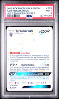 2018 Pokemon Sun and Moon Lost Thunder Secret Rare Tyranitar Gx #223 PSA 9
