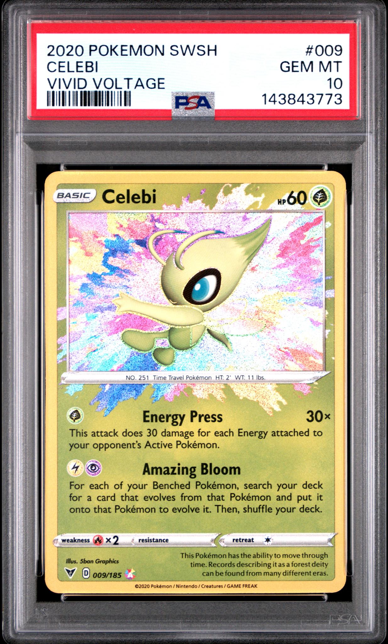 2020 Pokemon Sword and Shield Vivid Voltage Celebi #9 PSA 10