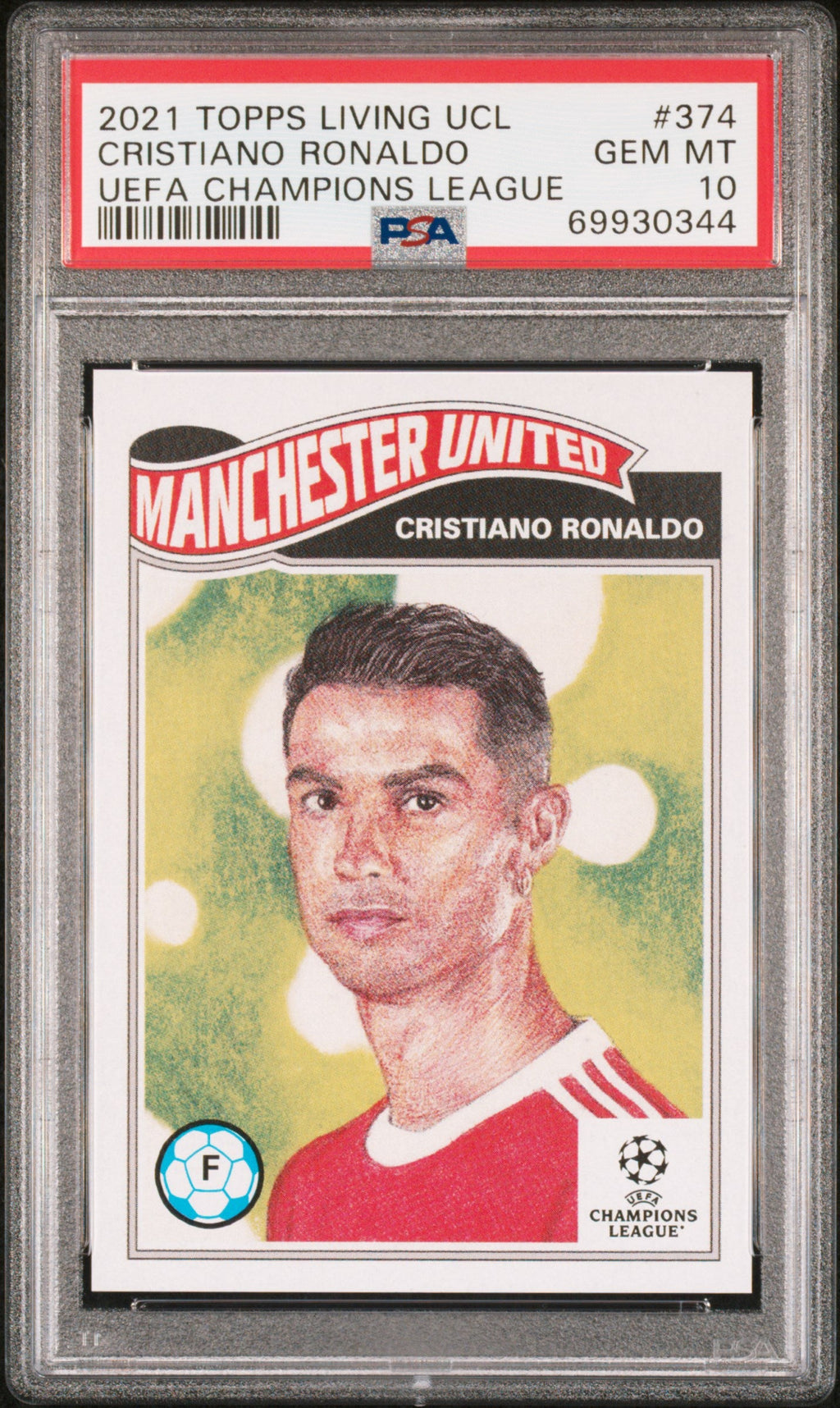 2021 Topps Living UEFA Champions League Cristiano Ronaldo #374 PSA 10