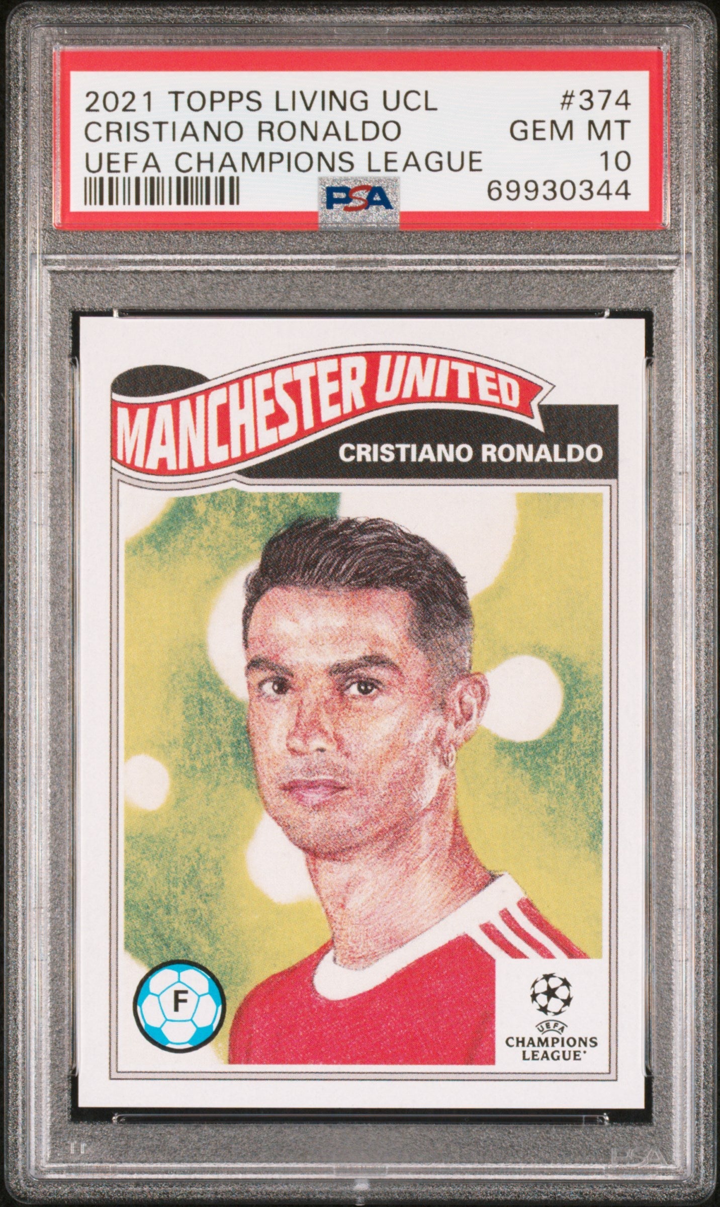 2021 Topps Living UEFA Champions League Cristiano Ronaldo #374 PSA 10