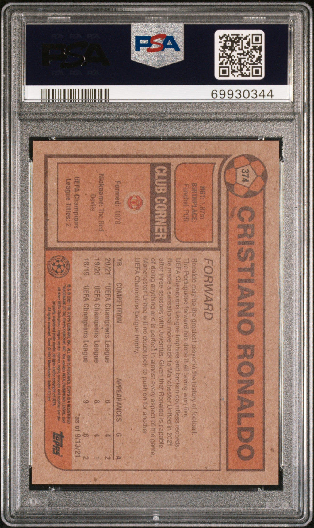 2021 Topps Living UEFA Champions League Cristiano Ronaldo #374 PSA 10