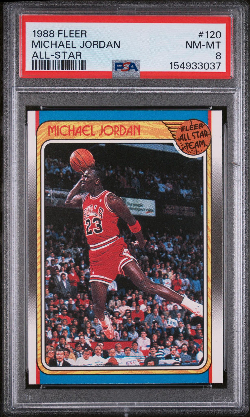 1988 Fleer All Star Michael Jordan #120 PSA 8