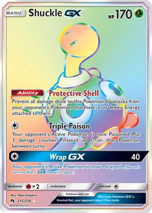 Shuckle-GX 215/214 - Lost Thunder Pokemon Holofoil