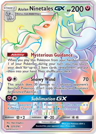 Alolan Ninetales-GX 225/214 - Lost Thunder Pokemon Holofoil