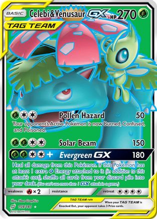 Celebi & Venusaur-GX 159/181 - Team Up Pokemon Holofoil