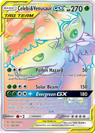 Celebi & Venusaur-GX 182/181 - Team Up Pokemon Holofoil