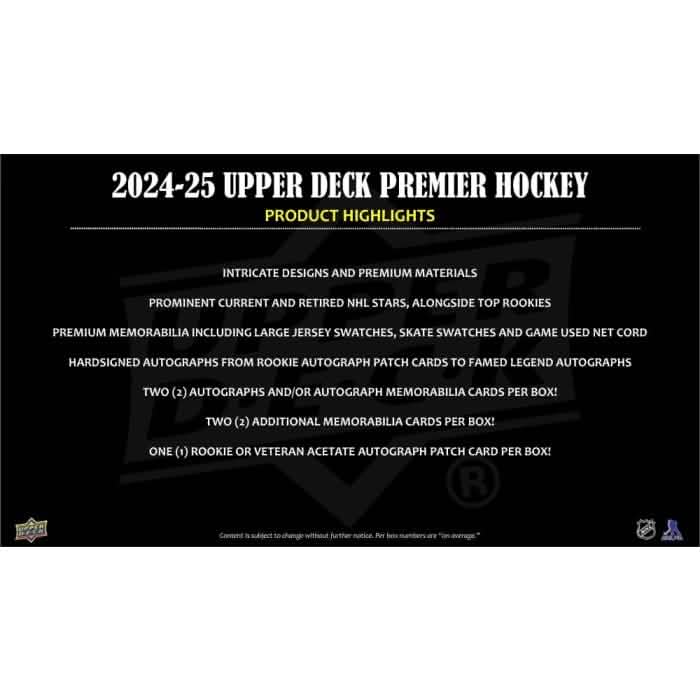 2025 UPPER DECK PREMIER HOCKEY