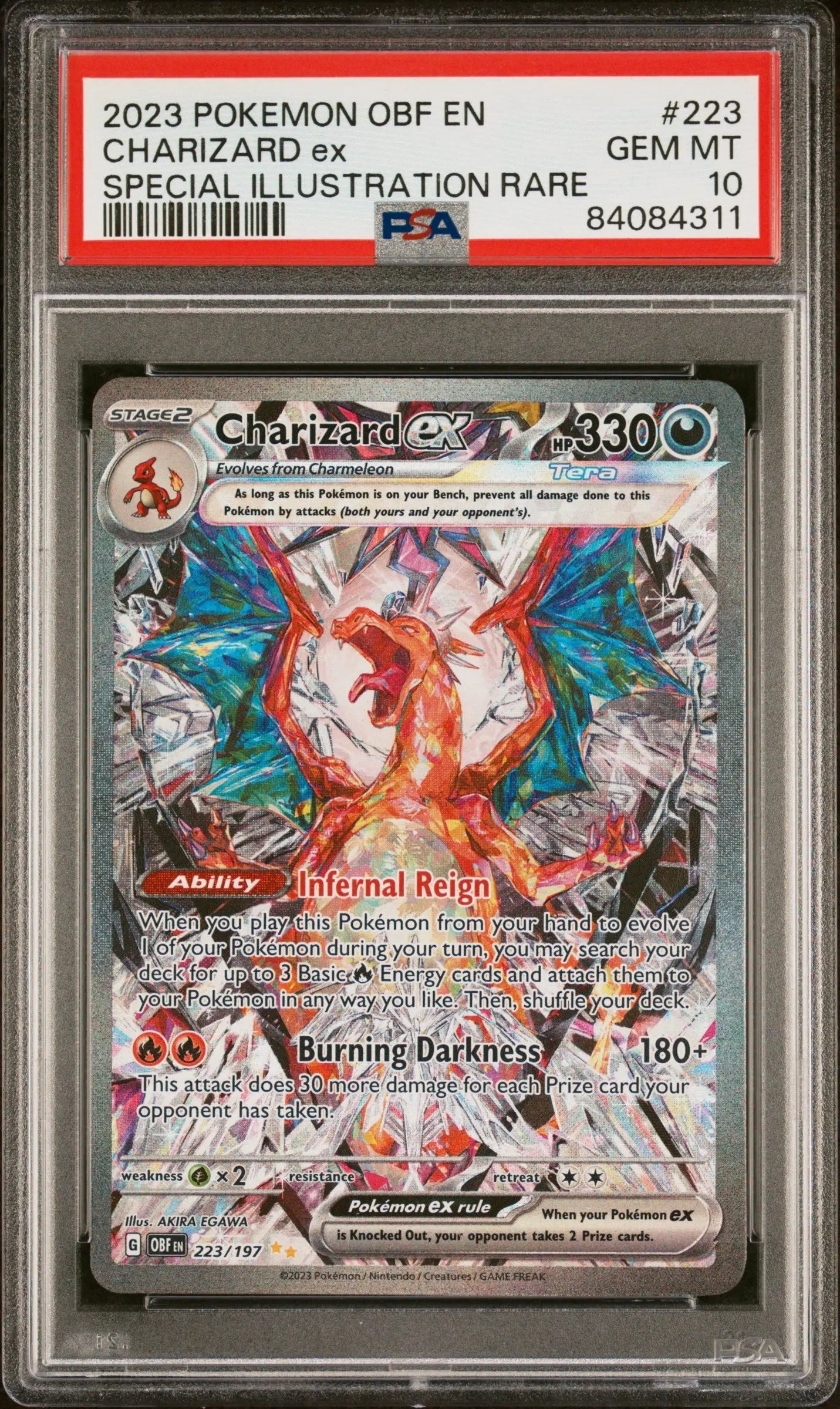 PSA 10 - 2023 POKEMON OBF EN-OBSIDIAN FLAMES #223 CHARIZARD EX SPECIAL ILLUSTRATION RARE