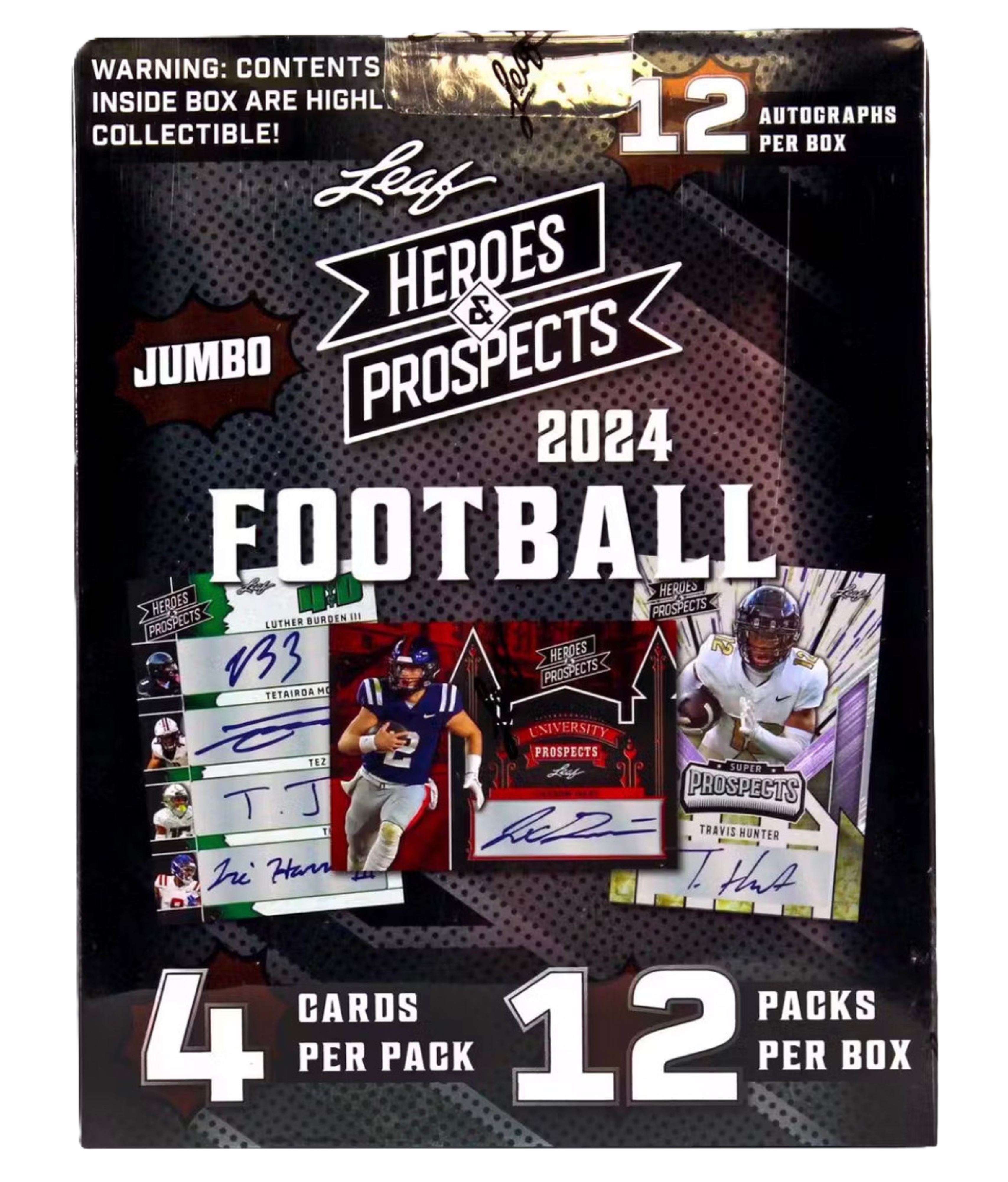 2024 Leaf Heroes & Prospects Football Hobby Jumbo Box
