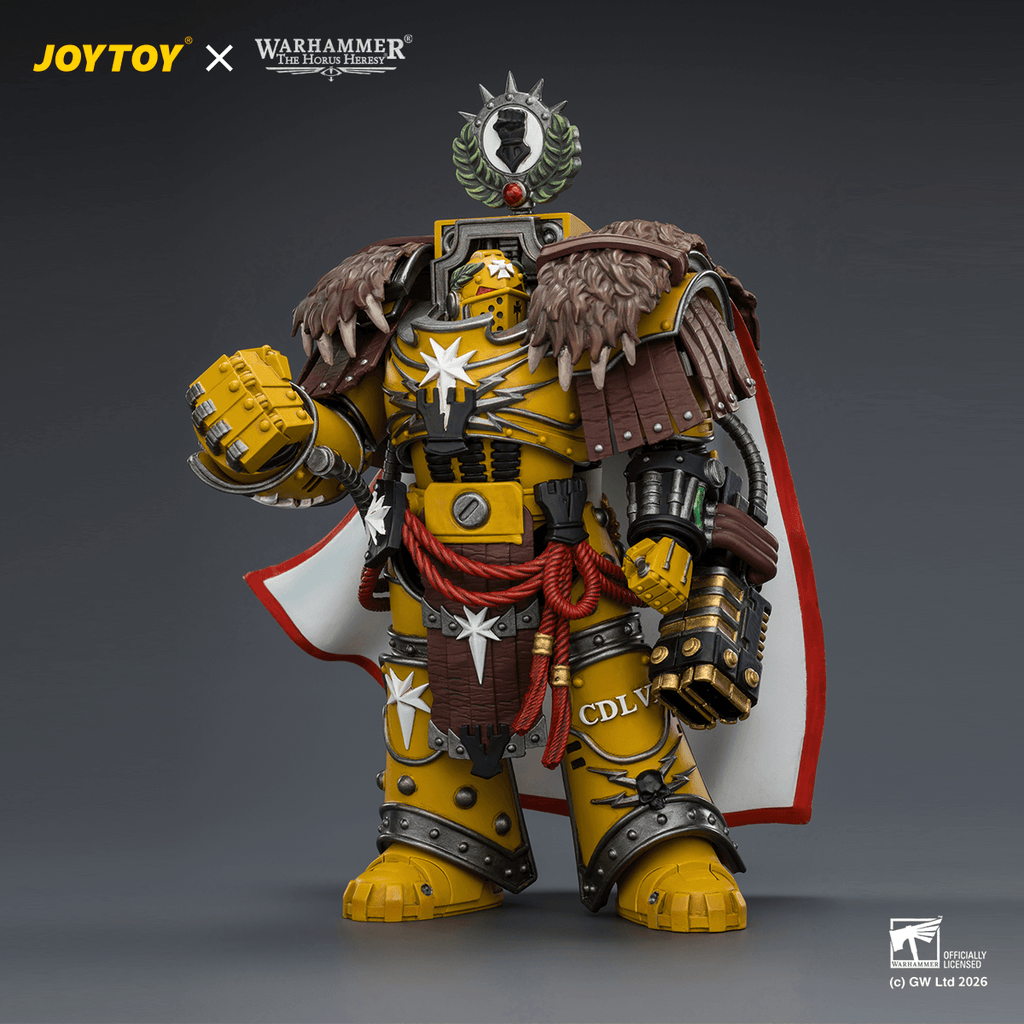 Imperial Fists Lord Castellan Evander Garrius, The Tyrant of Cthonia with the Subjugator and Incineratus