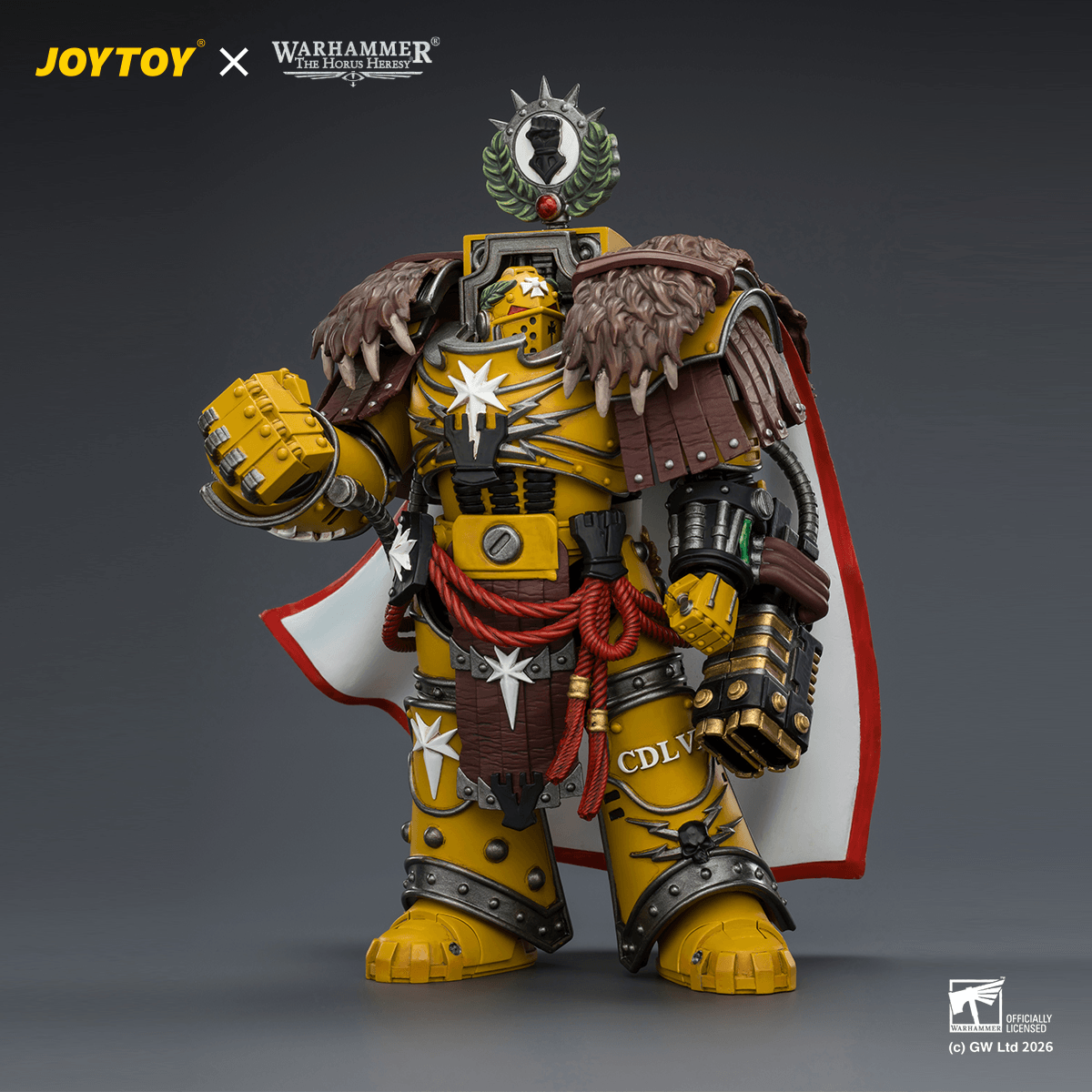 Imperial Fists Lord Castellan Evander Garrius, The Tyrant of Cthonia with the Subjugator and Incineratus