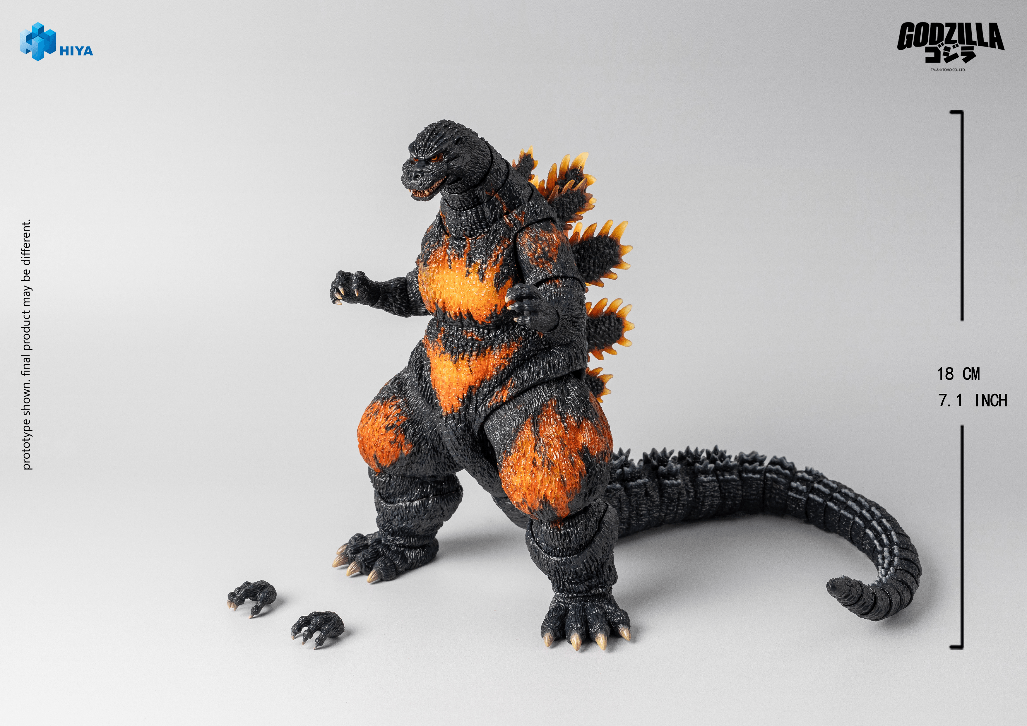 HIYA Exquisite Basic Series None Scale 7 Inch Godzilla vs. Destoroyah 1995 Burning Godzilla Action Figure