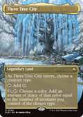 FOIL Three Tree City (Borderless) (0340) (BLB-340) - Bloomburrow - Magic The Gathering