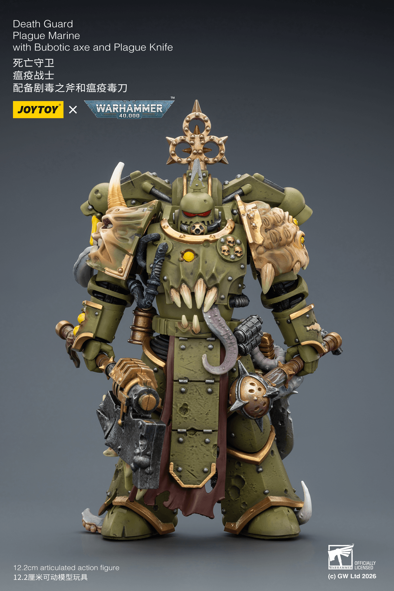 Death Guard Plague Marine with Bubotic axe and Plague Knife