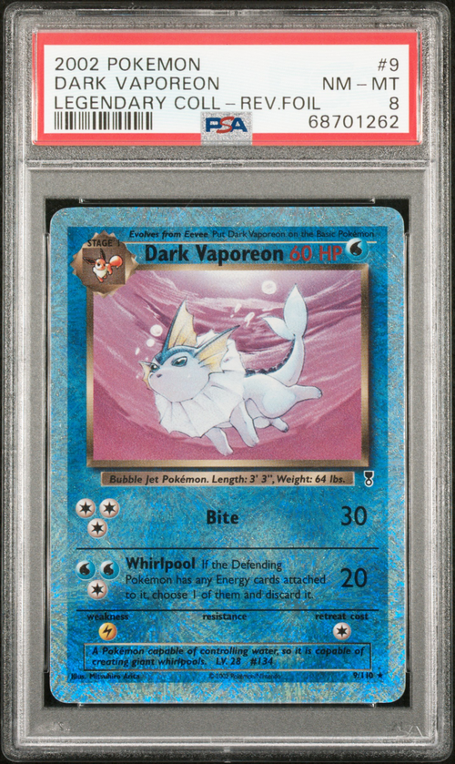 PSA 8 DARK VAPOREON LEGENDARY COLL-REV.FOIL