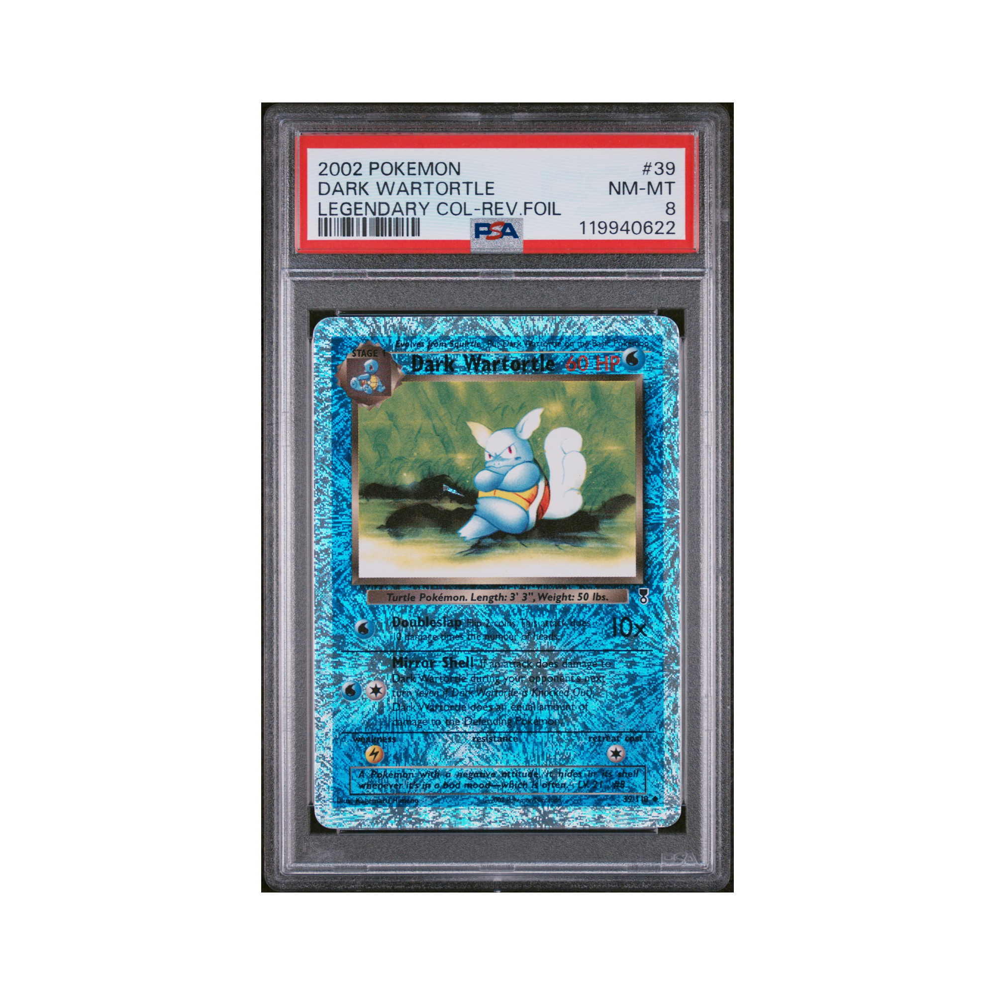 2002 Pokemon Legendary Collection Dark Wartortle [Reverse] #39 PSA 8