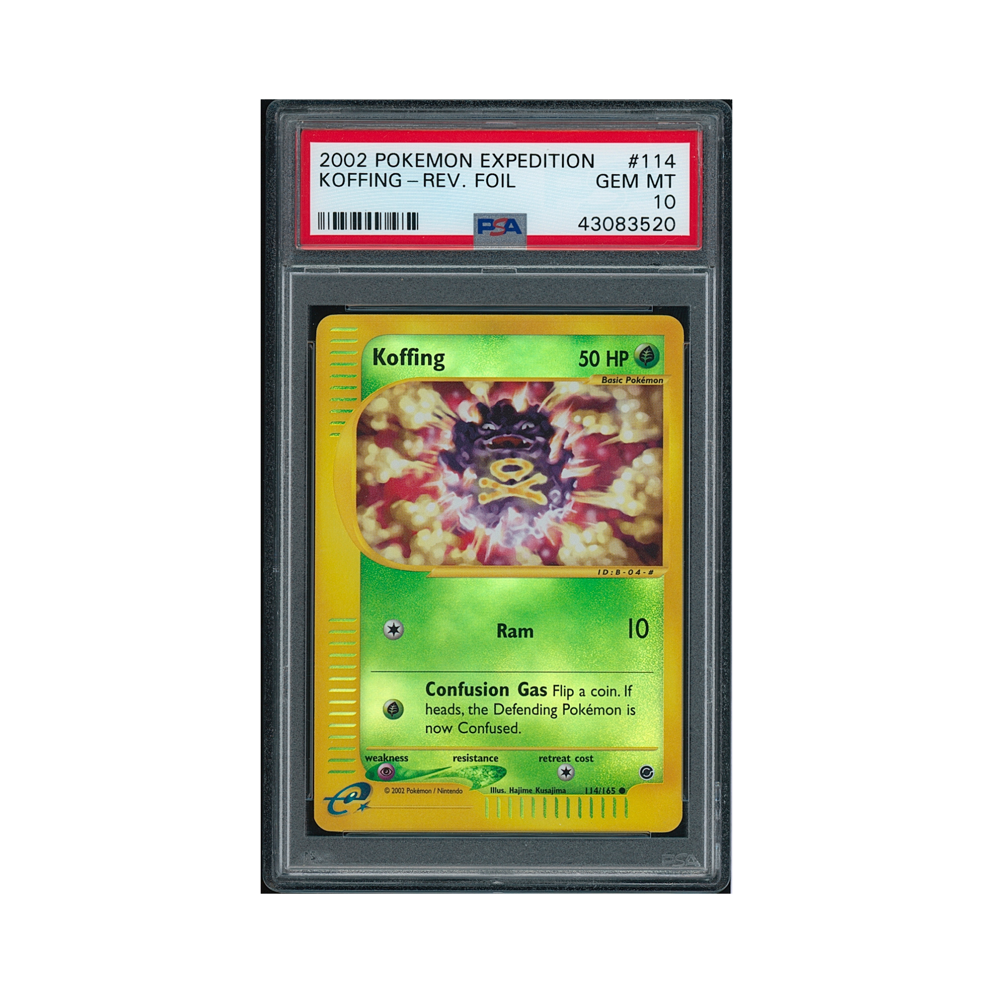 2002 Pokemon Expedition Koffing [Reverse Foil] #114 PSA 10