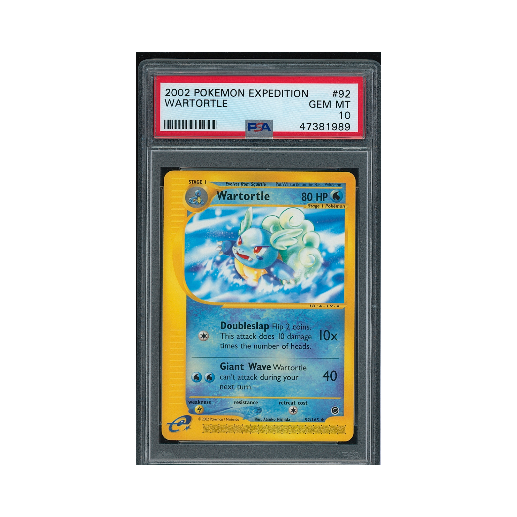 2002 Pokemon Expedition Wartortle #92 PSA 10