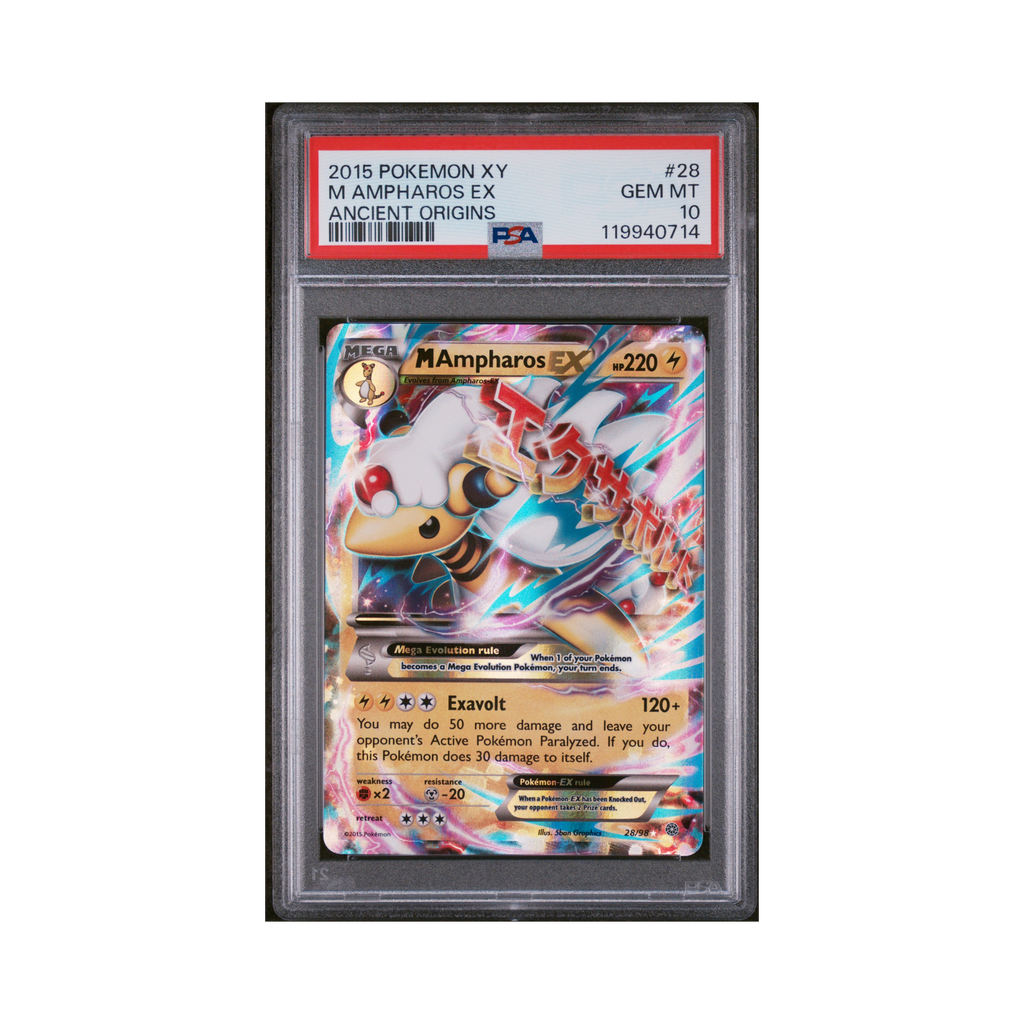 2015 Pokemon XY Ancient Origins M Ampharos EX #28 PSA 10
