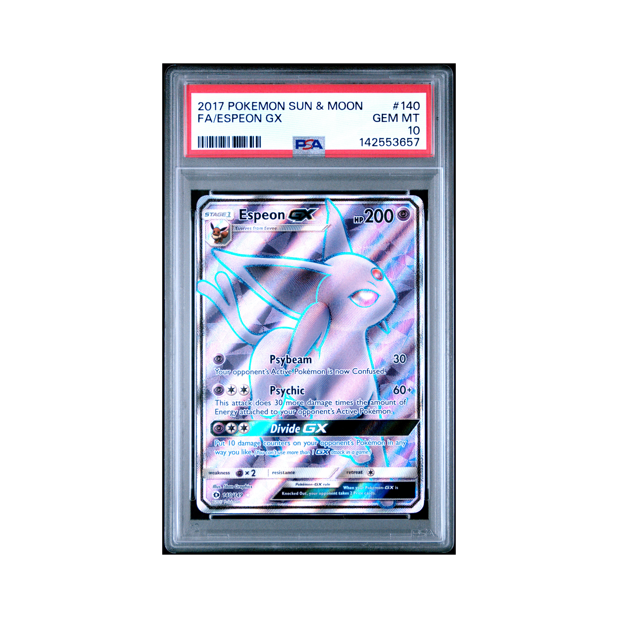 2017 Pokemon Sun & Moon Espeon GX #140 PSA 10