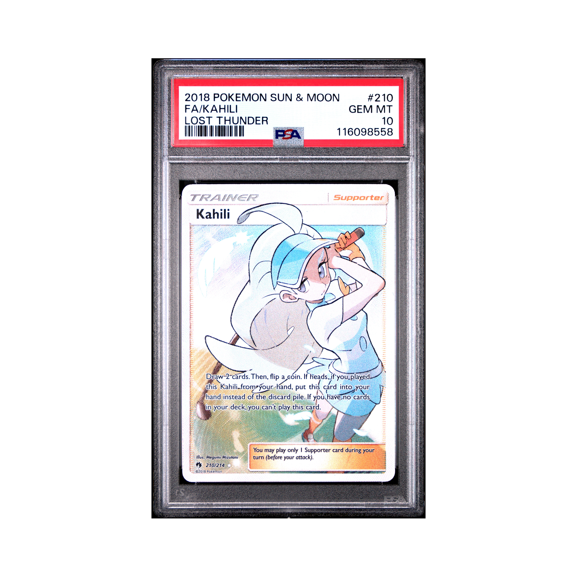 2018 Pokemon Lost Thunder Kahili #210 PSA 10