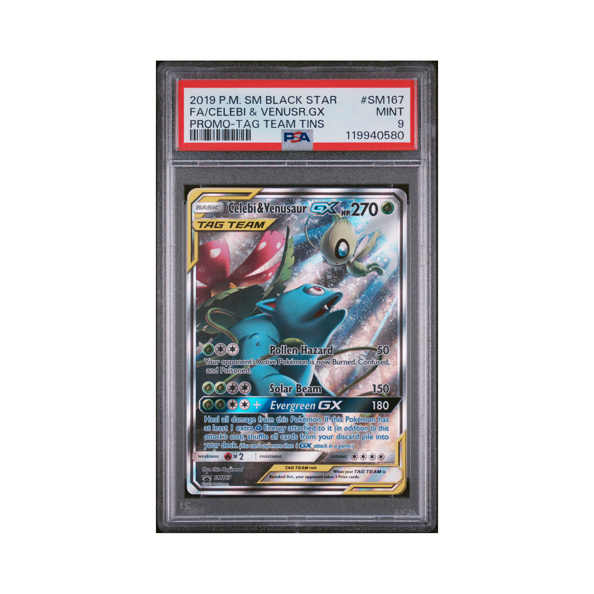 2019 Pokemon SM BSP Celebi & Venusaur GX #SM167 PSA 9