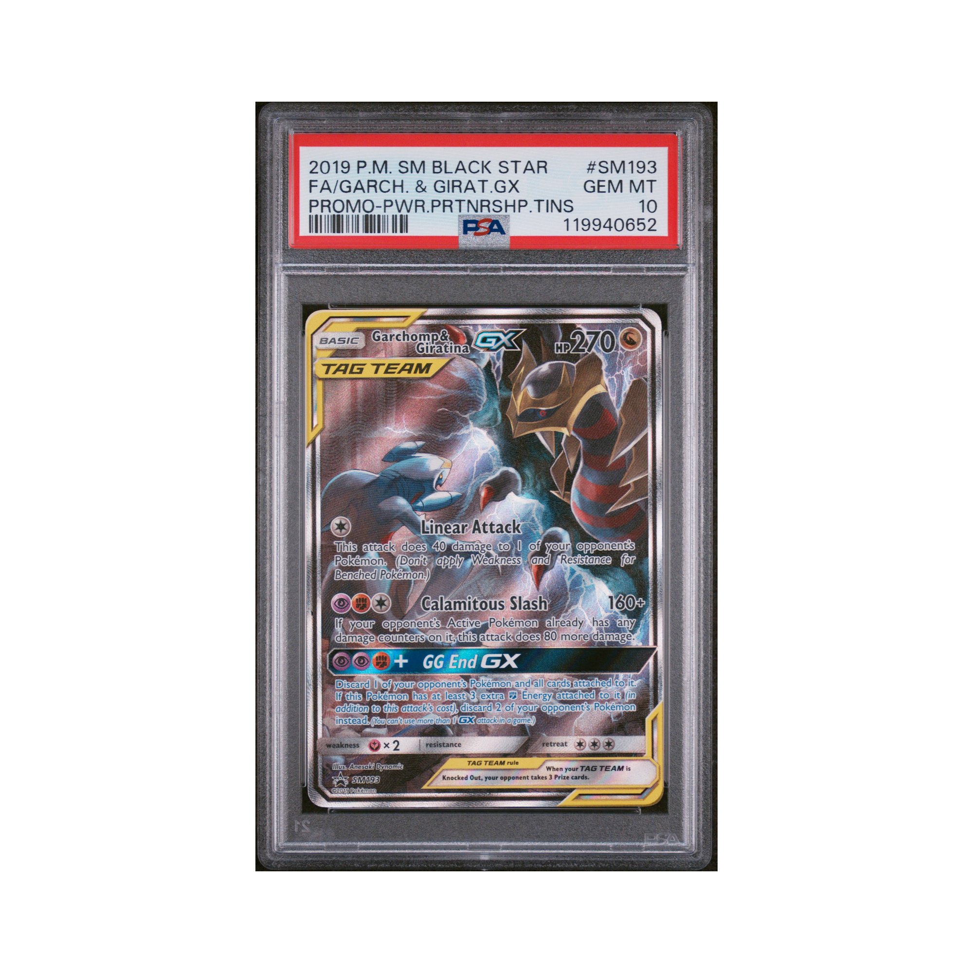 2019 Pokemon SM BSP Garchomp & Giratina GX #SM193 PSA 10