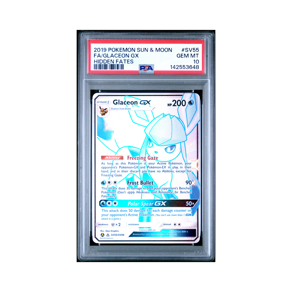 2019 Pokemon Sun & Moon Hidden Fates Glaceon GX #SV55 PSA 10