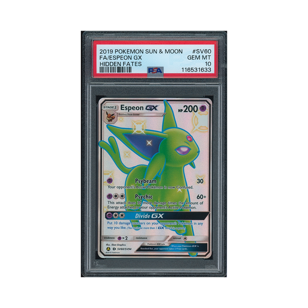 2019 Pokemon Sun & Moon Hidden Fates Espeon GX #SV60 PSA 10