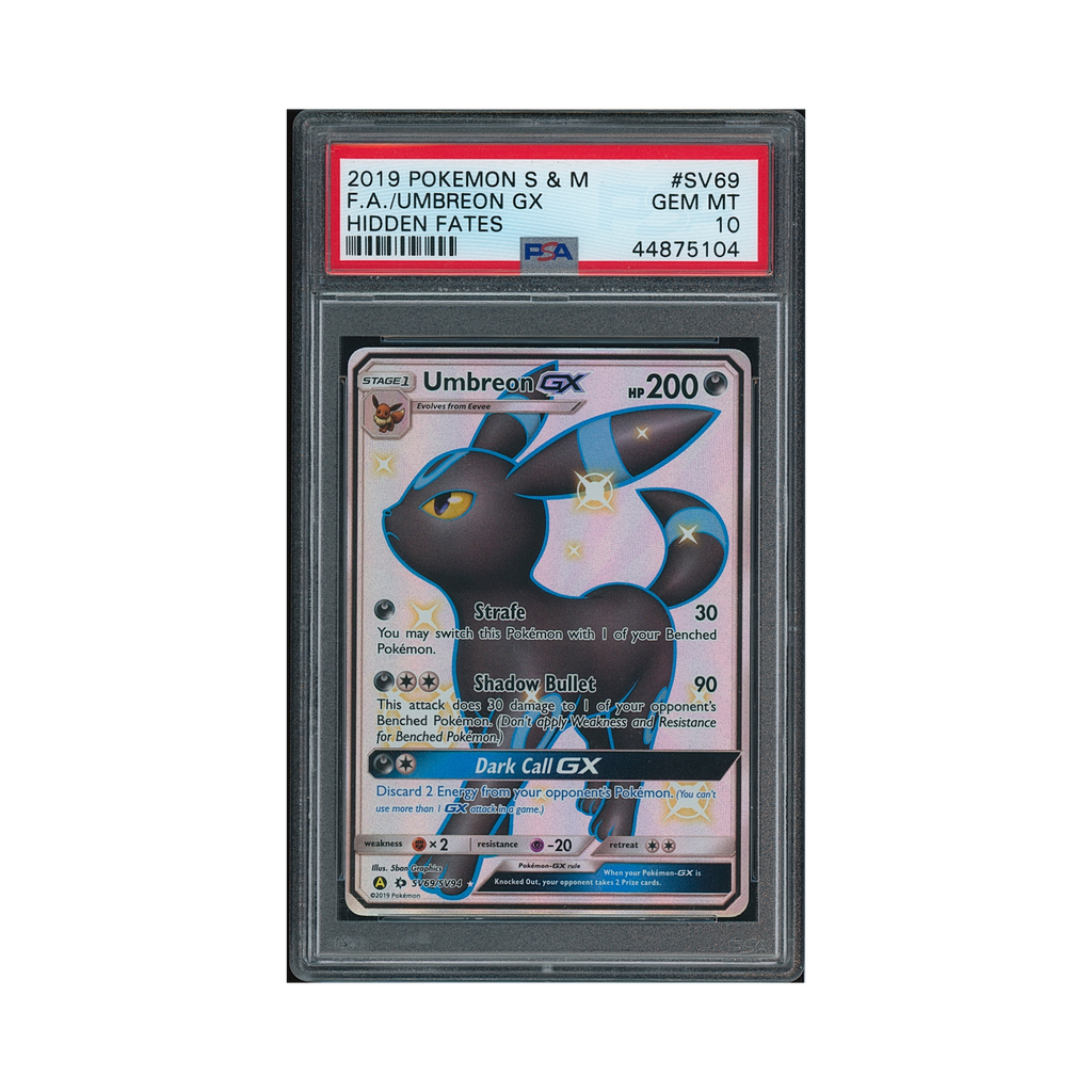 2019 Pokemon Sun & Moon Hidden Fates Umbreon GX #SV69 PSA 10