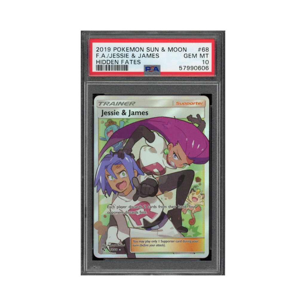 2019 Pokemon Sun & Moon Hidden Fates FA Jesse & James #68 PSA 10