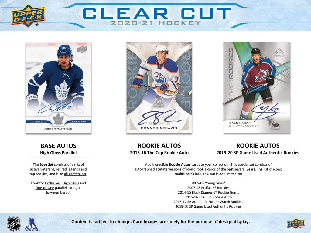 2020-21 Upper Deck Clear Cut Hockey Hobby Box