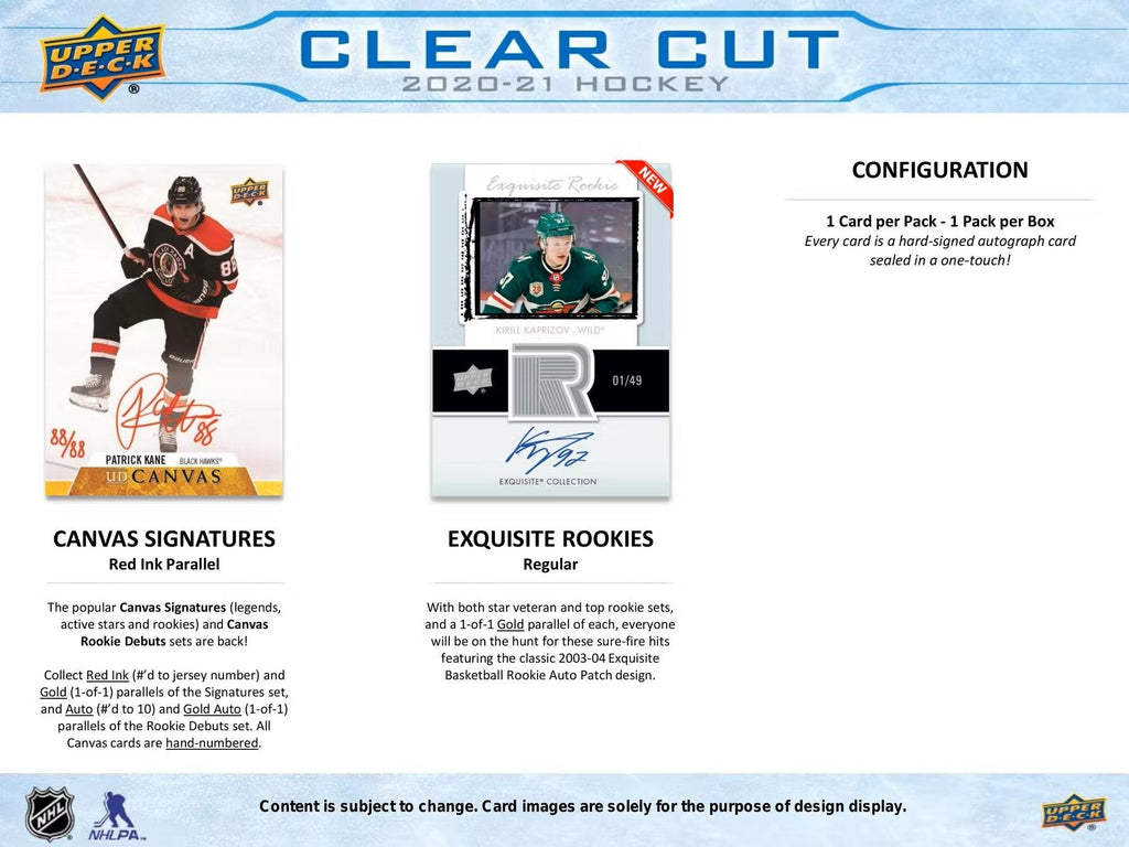 2020-21 Upper Deck Clear Cut Hockey Hobby Box