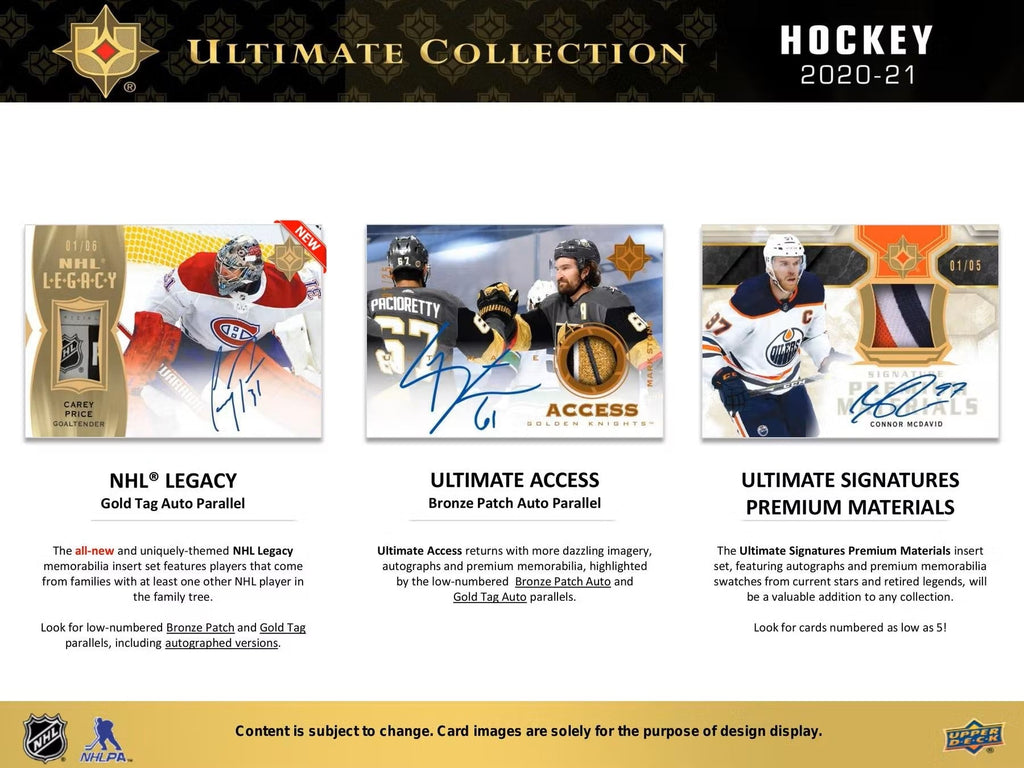 2020-21 Upper Deck Ultimate Collection Hockey Hobby Box
