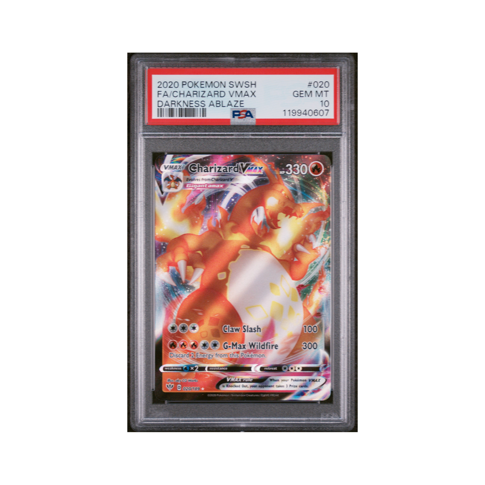 2020 Pokemon Sword & Shield Darkness Ablaze Charizard VMAX #020 PSA 10