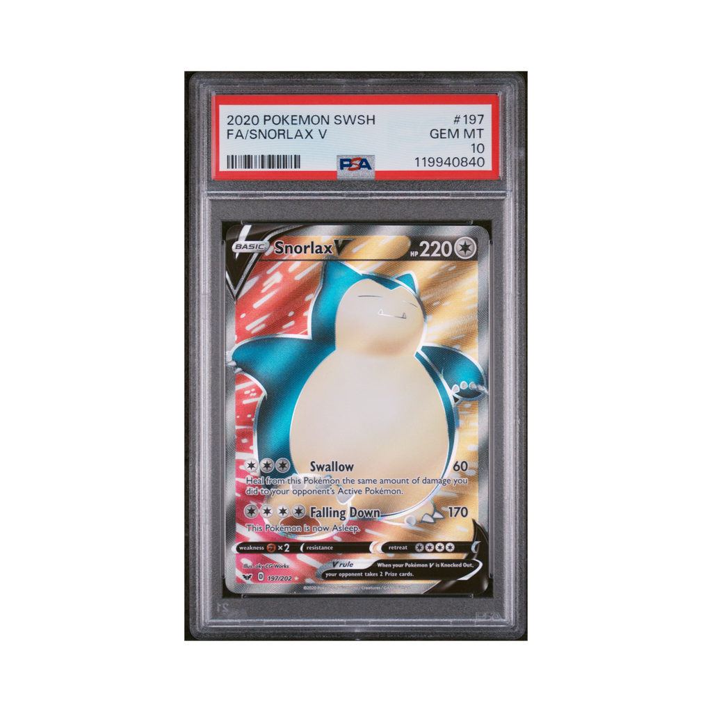 2020 Pokemon Sword & Shield Snorlax V #197 PSA 10